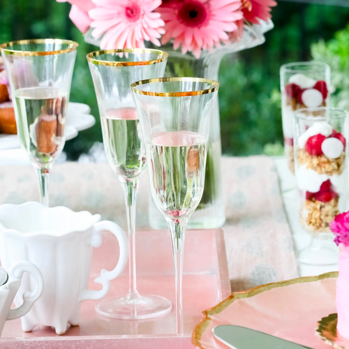 Vietri Optical Gold Rimmed Drinkware Vietri Optical Gold Rimmed Drinkware